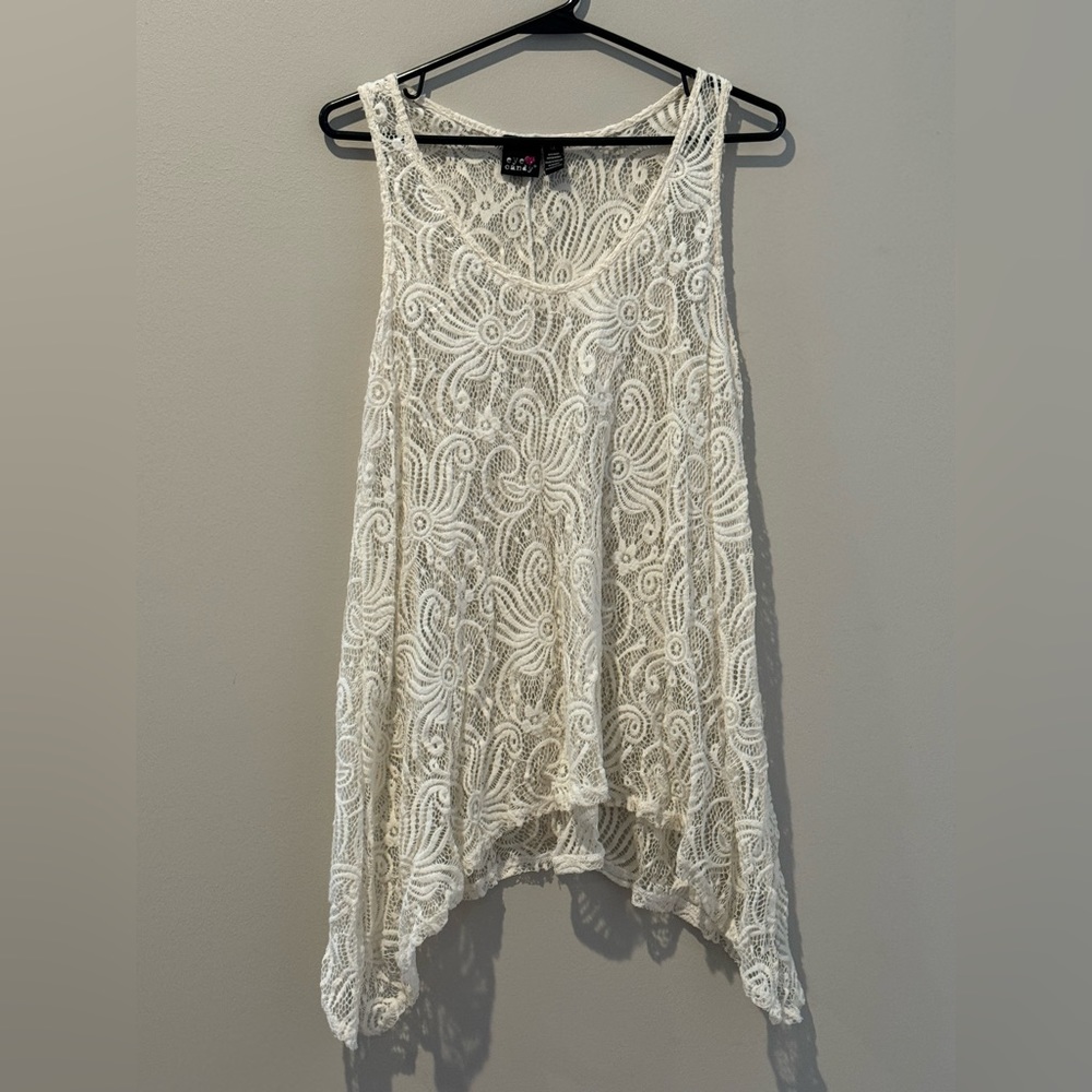Eye Candy White/Cream Lace Swim Coverup